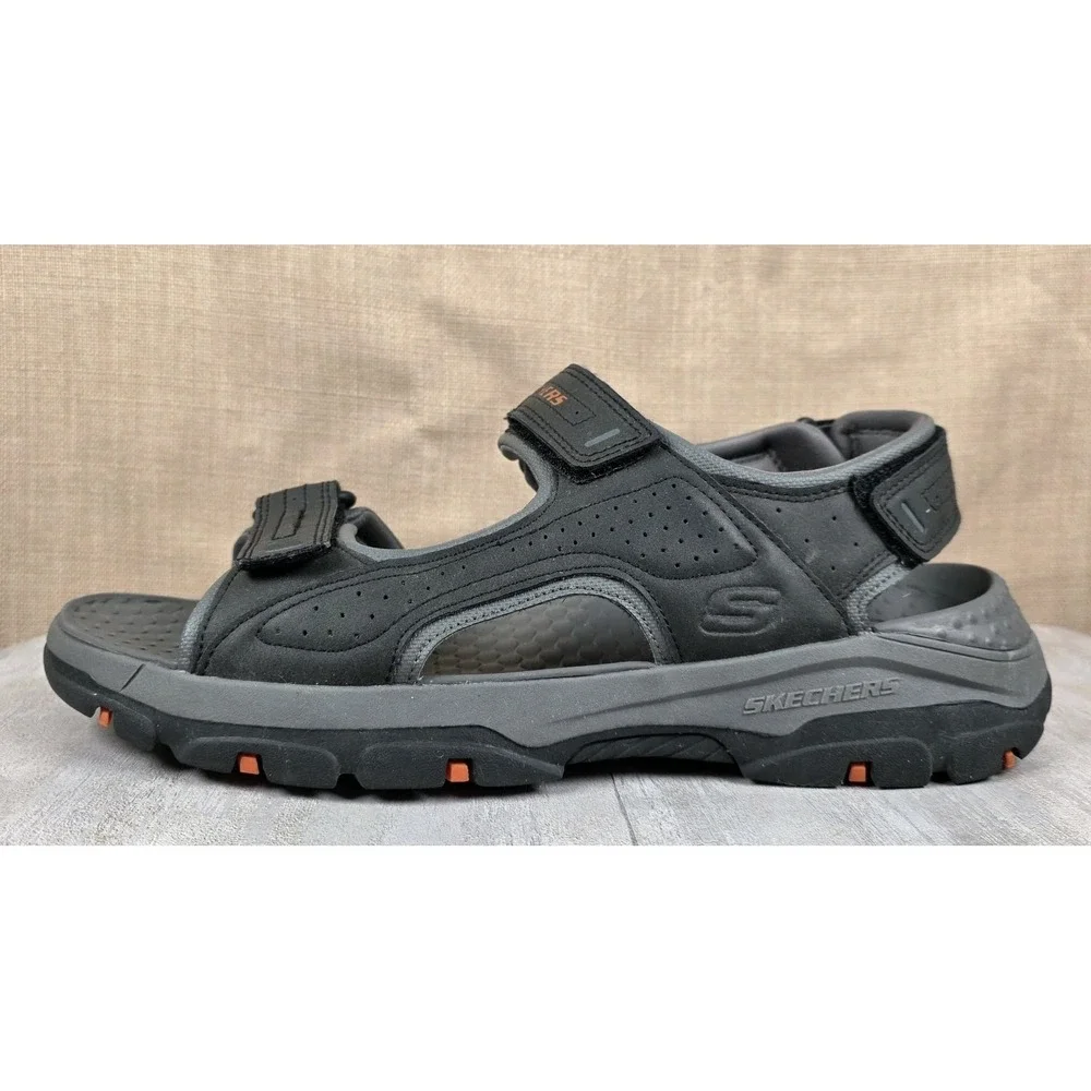 Skechers Men's Tresman‎ Garo Fisherman Beach Hiking Sandals Black Gray Size 12